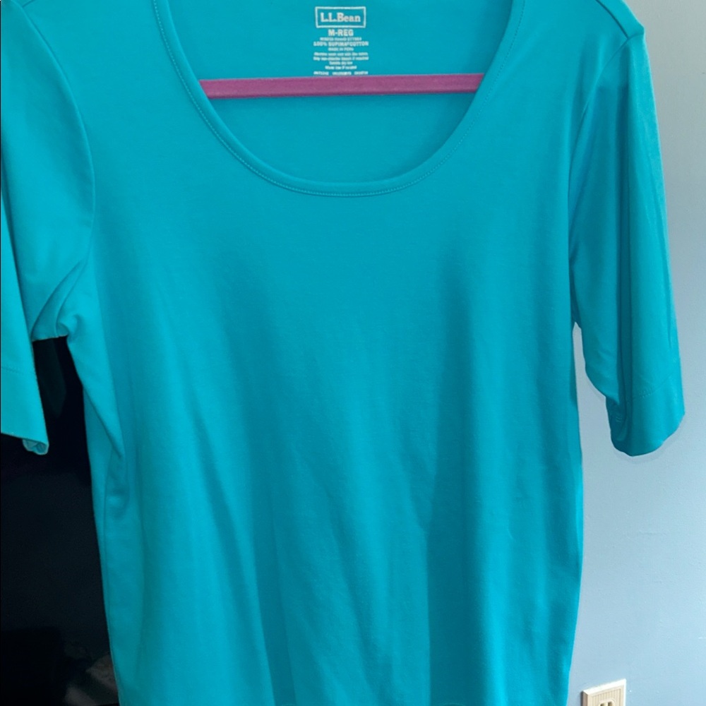 L.L. Bean Women's Aqua Short Sleeve Tee